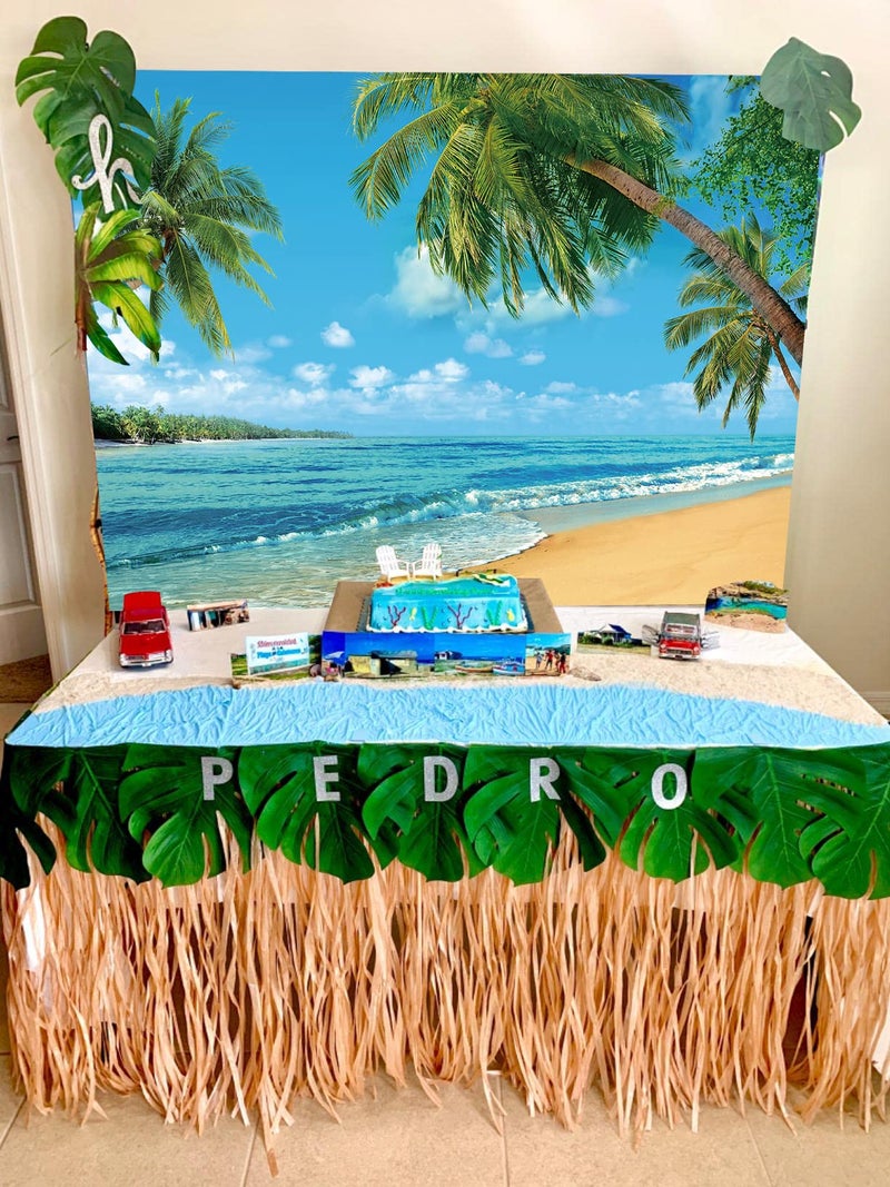 nn خلفيات شاطئ استوائي صيفي أشجار النخيل رمال خلفية شاطئ تصوير دش حفلة عيد ميلاد طفل زفاف ديكور استوديو 7x5 قدم - Image 3